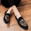 Spring summer new embroidered frosted leather shoes manufacturer direct sales casual mens shoes large-sized leather shoes size 38-46