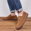 Casual Shoes Brand Breathable Lace Up Gray Mens Summer Fashion Men Suede Loafers Mocassin Homme Lofer Man