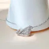 Collana autentica con ciondolo trasparente con diamanti trasparenti, collana da donna alla moda SN028 accessori moda