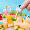 フォーク10/8/6/セットベント野菜食器のかわいいミニ幼児フルーツフォークトゥックティック子供のピック漫画動物