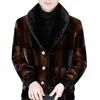 2023 Nya män vinter faux mink fleece päls kappa kort självkultivati ​​överrock tjockare m fritidsjacka trend outwear b84c#