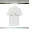 Designer Polo Casablanca T-shirt Mens High Street Street à manches courtes Casa Trendy Flower Letter Imprimé Couple Round Neck T-shirt