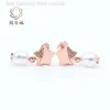 Projektant Pandoras kolczyki Panjia S925 Rose Gold Lucky Star Serie