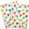 Gift Wrap Small Plastic Packaging Colorful Heart Yellow Bags With Handle Jewelry Wedding 100PCs 15 20cm