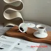 Filiżanki spodki tiktok kreatywne piramid sztuka czarna kubek puchar Zestaw kości China stożka espresso kawiarnia kafe m mały herbata szklanka