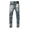 Jeans dipinti di marca americana High Street viola 90421