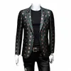 Brand Clothing Men Blazer Persity Wild Męska Kurtka Męska Wysokiej jakości FI FILD Print Slim Fit Warm Blazer Coat Mężczyzna 6xl 95ch#