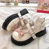 Zapatos lolita con lazos, zapatos kawaii mary jane para mujer, estilo japonés, zapatos de plataforma de tacón alto Vintage para niñas, zapatos JK para estudiantes universitarios 240313