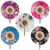 Dekorativa figurer 270F Japanese Flower Pocket Folding Hand Fan Round Circle Party Decor Gift