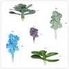 Flores decorativas 5 uds plantas suculentas artificiales doble flocado realista texturizado Cactus Mini flor de imitación decoración de plantas falsas