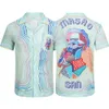 Polo Casa Blanca Mens T Shirt Trendy Unisex Beach Style Floral Shirt Set RO43