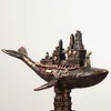 NORTHEUINS Resin Retro American Steam Punk Whale Boat Steampunk Figurines Interior Home Office Desktop Decor Object Accessories 240322