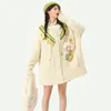 Kvinnors stickor Vintage Twist V Neck Patchwork Brodery Sticked Cardigan Women Loos