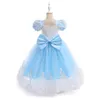 Abiti da spettacolo per ragazze quadrati blu cielo adorabili Abiti da ragazza di fiori Abiti da compleanno/festa per ragazze Gonne per tutti i giorni Abbigliamento per bambini SZ 2-10 D327210