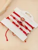 4Pcs Fashion Virgin Mary Hand Woven Bracelet For Women Girls Evil Eye Heart Beads Anklets Jewelry Gift