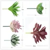 Decorative Flowers 5Pcs Artificial Fake Flocking Succulent Plants No Fade Faux Resin Plant Garden Arrange Decoration Accessories