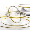 Bowls Minimalist Style Handmade Gold-rimmed Glass Tableware Transparent Crystal Hammer Pattern Household Dishes Plates