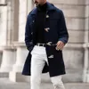 trendy Gentlemen Trench Coat British Style Men Jacket Coat Mid-length Turndown Collar Single Breasted Windbreaker Coldproof e1MX#