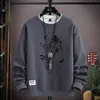 autumn Men's Sweatshirt Adolescent Astraut Printed Lg Sleeve T-shirt Fi Men's Clothing Grey O Neck Harajuku Top New A0DO#