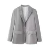 Trafza Spring Summer Office Lady Solid Suits Single Brested Satin Blazerszipper Long Pants Fashion Women Elegant Set 240327