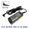 Adaptör 19V 2.1A 40W 5.5*1.7mm AC Adaptör Defter Dizüstü Bilgisayar Şarj Cihazı Acer Aspire D270 D257 D255 Dizüstü bilgisayar adaptörü için güç kaynağı