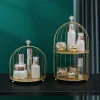 Racks Ins Cosmetics Storage Artifact Iron Bird Cage Desktop Shelf Creative Skin Care Products Perfume Lipstick Organizer