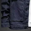 Мужские джинсовые пальто с большими карманами, байкерская джинсовая куртка-карго, мотоциклетная весна-осень, Wed Fi, высокое качество, верхняя одежда большого размера C0Sh #