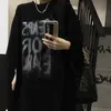 Camisetas masculinas Cott anime Lg-sleeved y2k Camisetas 2023 Verão roupas masculinas streetwear solto Ghost Print Oversized Tees top 552R #