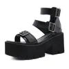 Romeinse zomer zip sandalen schoenen mode vrouwen casual dikke hakken gladiator vrouw platform schoen sandalias de las mujeres 331 423