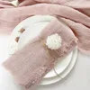 48pcs 32x32cm Wholesale Pink Gauze Cotton Napkin Reusable Tea Towel Wedding Party Christmas Table Decor Retro Burrs napkins 240321