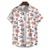 simple Men's Shirt 3d Floral Printed Hawaiian Shirts For Men Daily Casual Short Sleeved Shirts Loose Oversized Man Clothing Tops x0mf#