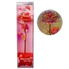 Flores decorativas Guirnaldas Romántico Chapado en lámina de oro Rosa Simulación Flor Colorf Rosas doradas Día de la madre Regalo de aniversario de San Valentín Dhgkw