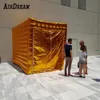 wholesale High quality Gold Portable Inflatable Photo Booth Photobooth Cube tent with colorful variable Led Light for Sale