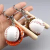 Tornari Mini guanti da baseball a tre pezzi Tornari in legno per la pipistrello Sports Auto Chain Ring Regalo per uomo uomo uomo 11 cm 1 pezzo304c