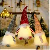 Juldekorationer glödande ansiktslöst 30 cm träd 2024 Night Light Xmas Gift Navidad 2023 Nyårshem Hem Drop Delivery Dhhzq