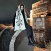 Halsdukar Fashion Creative Gothic Rands Sticked Women's Scarf Men's Winter Y2K Förkläde Svart Snake Luminous Kpop Women Luxury