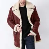 Faux Pelz Männer Jacken Winter Mantel verdickt Plüsch Futter Revers Coldproof Europäischen Stil Leder Revers Jacke Mantel Streetwear b8y6 #