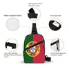 Mochila Sling Bag Bandeira de Portugal Pacote Peito Crossbody para Ciclismo Viagens Caminhadas