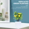 Decorative Flowers 2 Pcs Potted Plant Artificial Green Plants Office Fake Tree Plastic Kitchen Decor