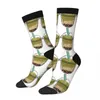 Calzini da uomo Happy Funny Green Boba e Taro Retro Harajuku Milk Hip Hop Casual Crew Crazy Sock Gift Pattern stampato