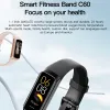 Bracelets Bracelet intelligent C60 1.1 pouces Amoled HD couleur écran sang oxygène Sport Fitness Tracker SmartBand pour les femmes bracelets