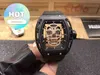 Designer Luxury RM Wrist Watch Mens Mechanical Watch Automatic Male Skull Pattern Silicone Bracelet High Quality Swiss Movement Wristwatches