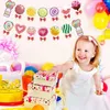 Party Favor Candyland Decorations Set Colorful Bannercandy tema hängande virvlar lollipop dekoration