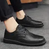 Casual Shoes Leather Handmade Men Loafers Slip On Business Classic Soft Breathable Flat