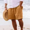 Calças masculinas primavera e verão calça casual toda cor sólida pintura solta plus size calças moda praia bolsos curto pantalones hombre