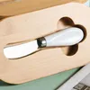 Kitchen Storage Butter Box Ceramic Dish With Knife Cheese Food Container Tray Sealing Wood Plate A
