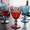Golden Glass Vintage Tail Wine Cups Edge Multi Colored Glassware Wedding Party Green Blue Purple Pink Goblets 10oz FY5509 Ware