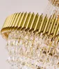 Lámpara colgante de gota de lluvia de cristal de oro moderno, lámpara colgante de decoración interior para sala de estar de techo alto