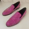 Casual Shoes Fashion Italian Men Rhinestone Loafers Luxury Handcrafted Mens Suede Leather Dress Male Party And Wedding