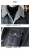 Vinter ny Men's Denim Coat Men's Plush Thicked Lamb Fleece Collar Casual Jacka Stor design Känn lös denim Coat Men Jacket N13F#